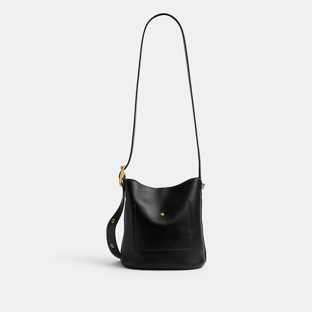 Coach Bleecker Bucket Bag 21 new baby soft black leather